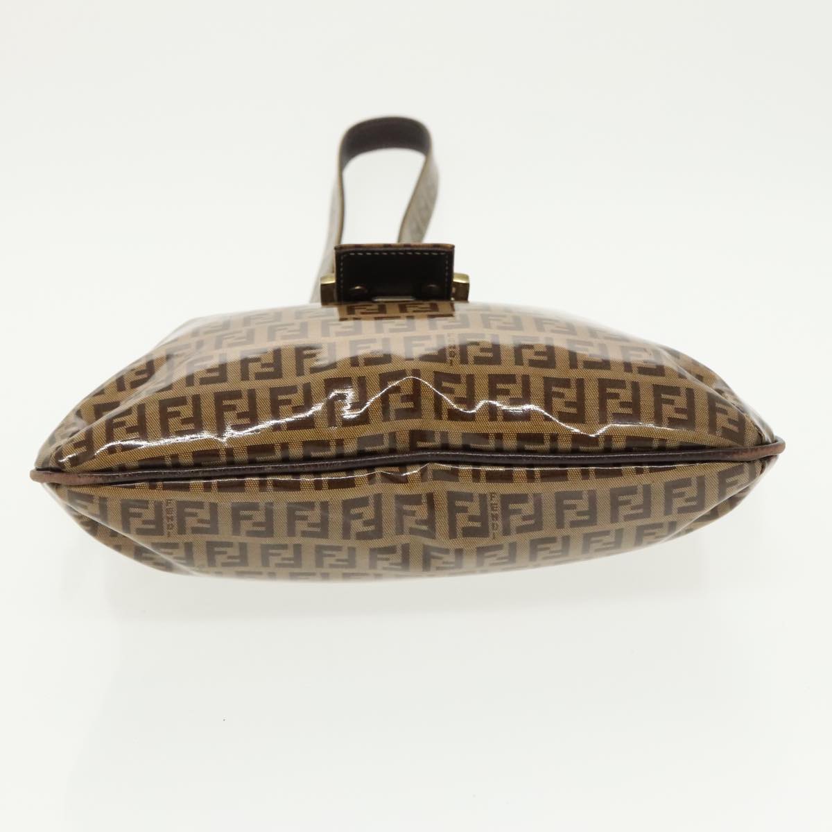 FENDI Zucchino Canvas Mamma Baguette Shoulder Bag Beige Gold 98793