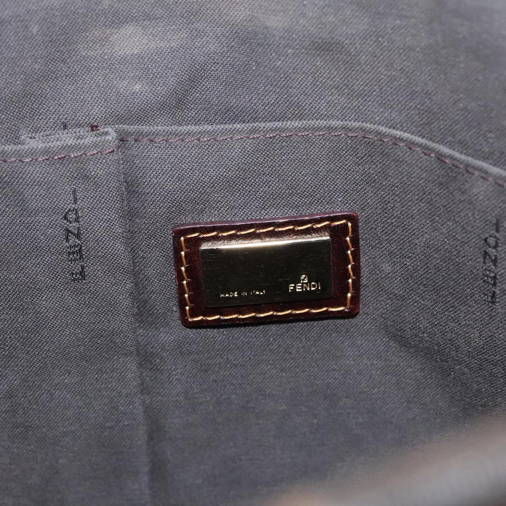 FENDI Zucca Canvas Zucchino Canvas Shoulder Bag Black Brown beige 98795