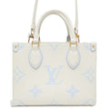 LOUIS VUITTON Onthego Latte White/Candy Blue M46833 Bicolor Monogram Empreinte Leather Size PM