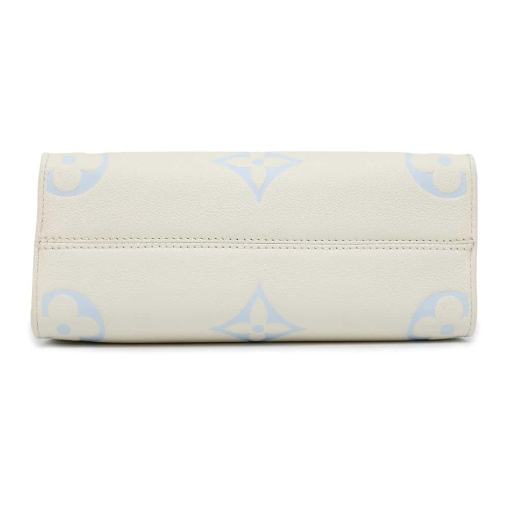 LOUIS VUITTON Onthego Latte White/Candy Blue M46833 Bicolor Monogram Empreinte Leather Size PM