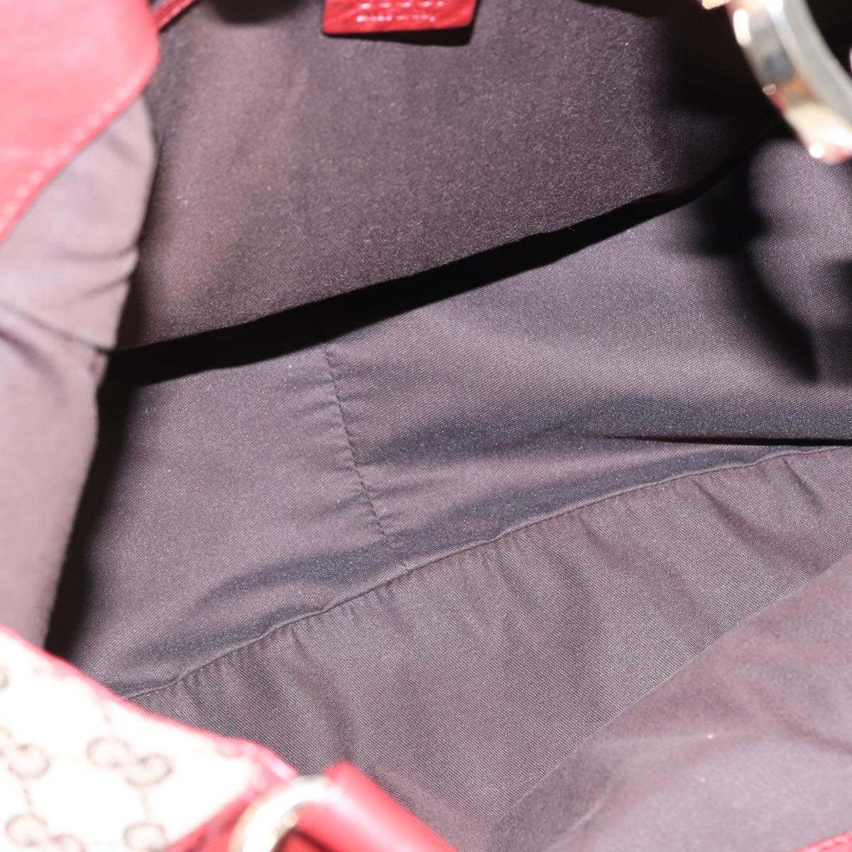 GUCCI GG Canvas Shoulder Bag Beige Bordeaux Gold 203504 98813
