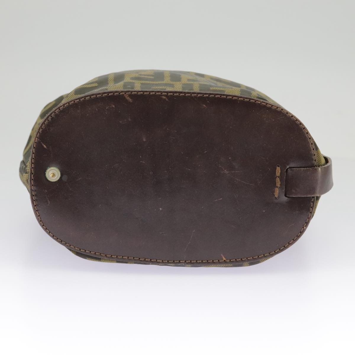 FENDI Zucca Canvas Hand Bag Brown Black 98827