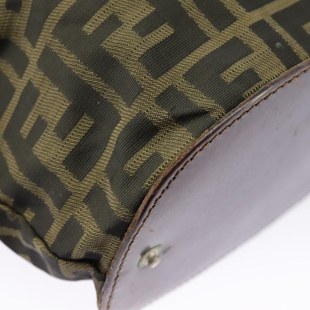 FENDI Zucca Canvas Hand Bag Brown Black 98827