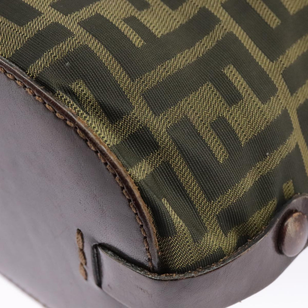 FENDI Zucca Canvas Hand Bag Brown Black 98827