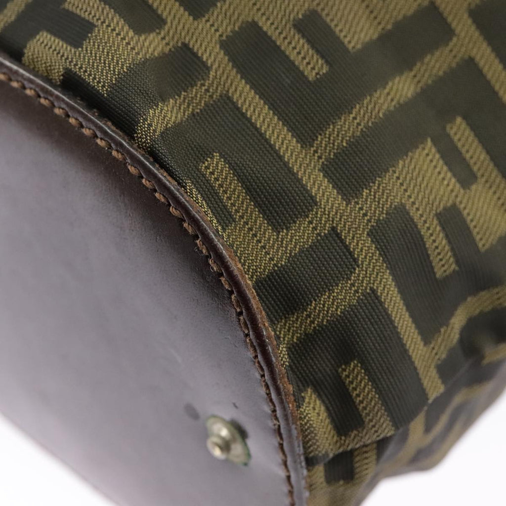 FENDI Zucca Canvas Hand Bag Brown Black 98827