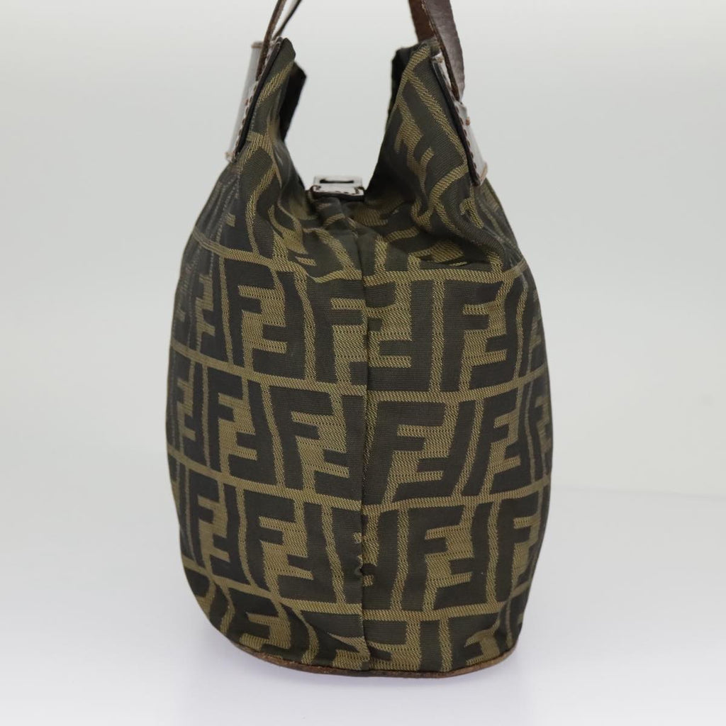 FENDI Zucca Canvas Hand Bag Brown Black 98827