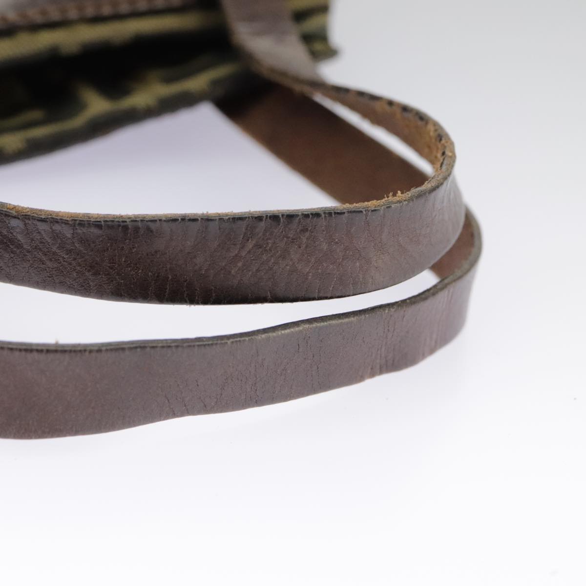 FENDI Zucca Canvas Hand Bag Brown Black 98827