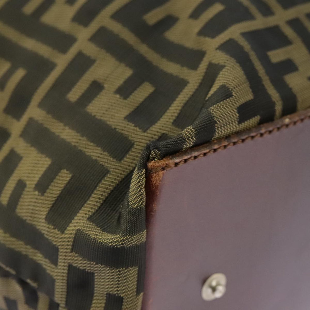 FENDI Zucca Canvas Tote Bag Brown Black 98835