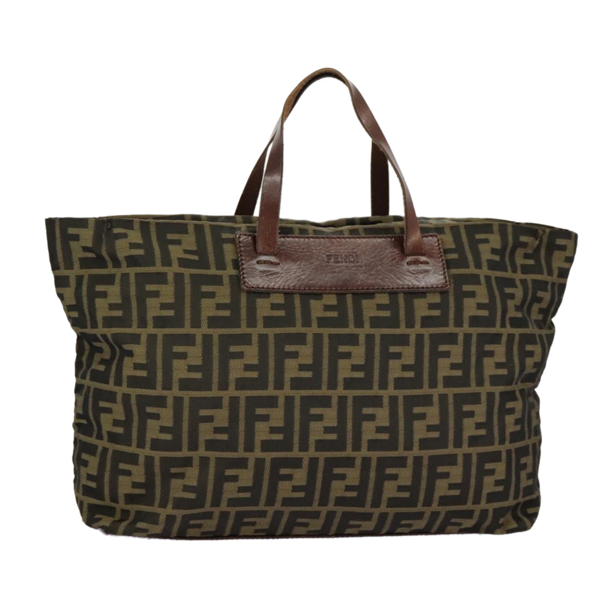 FENDI Zucca Canvas Tote Bag Brown Black 98835