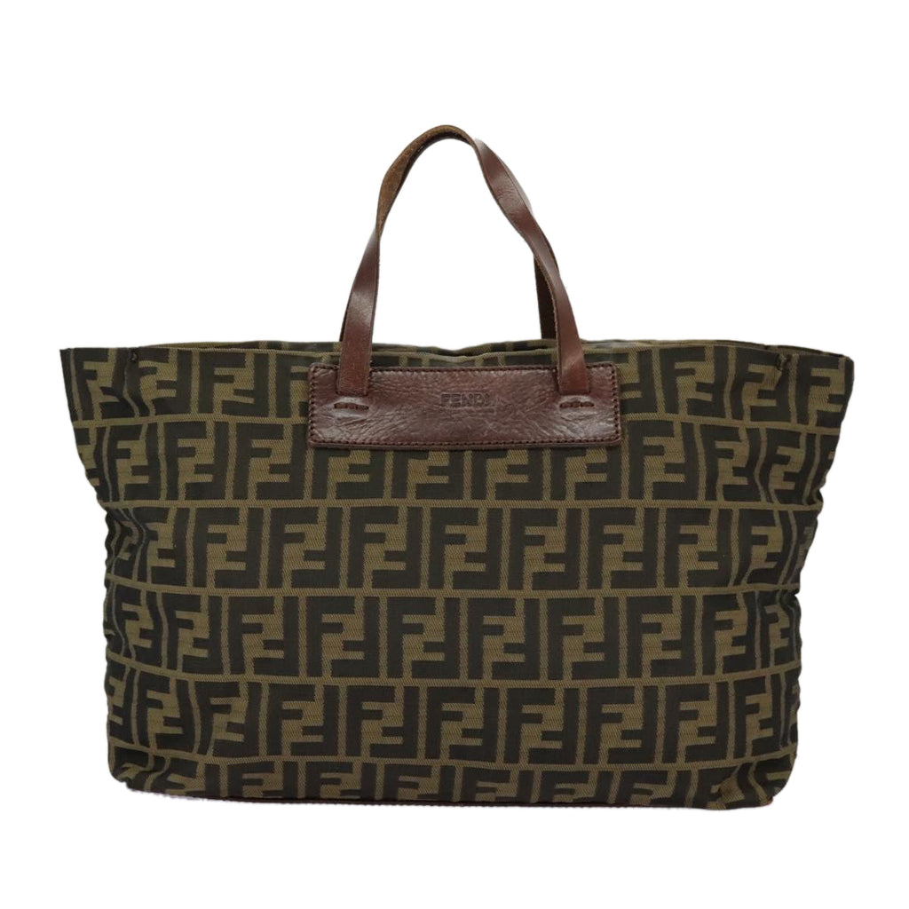 FENDI Zucca Canvas Tote Bag Brown Black 98835