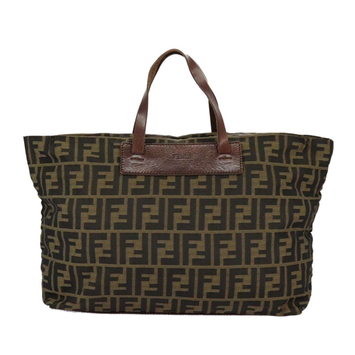 FENDI Zucca Canvas Tote Bag Brown Black 98835