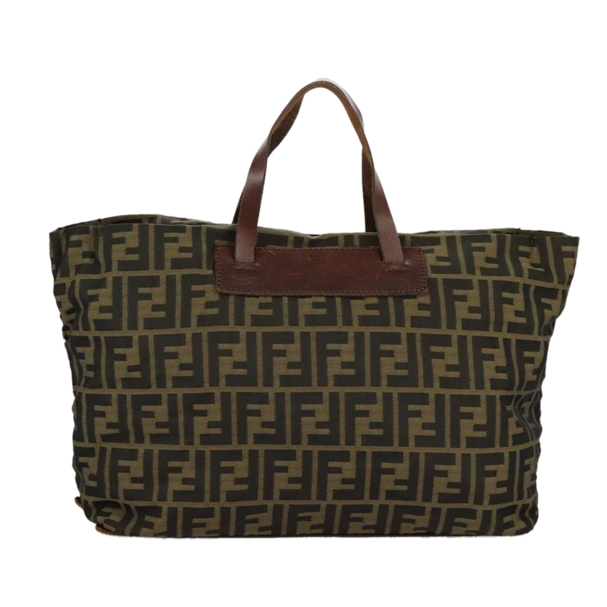 FENDI Zucca Canvas Tote Bag Brown Black 98835