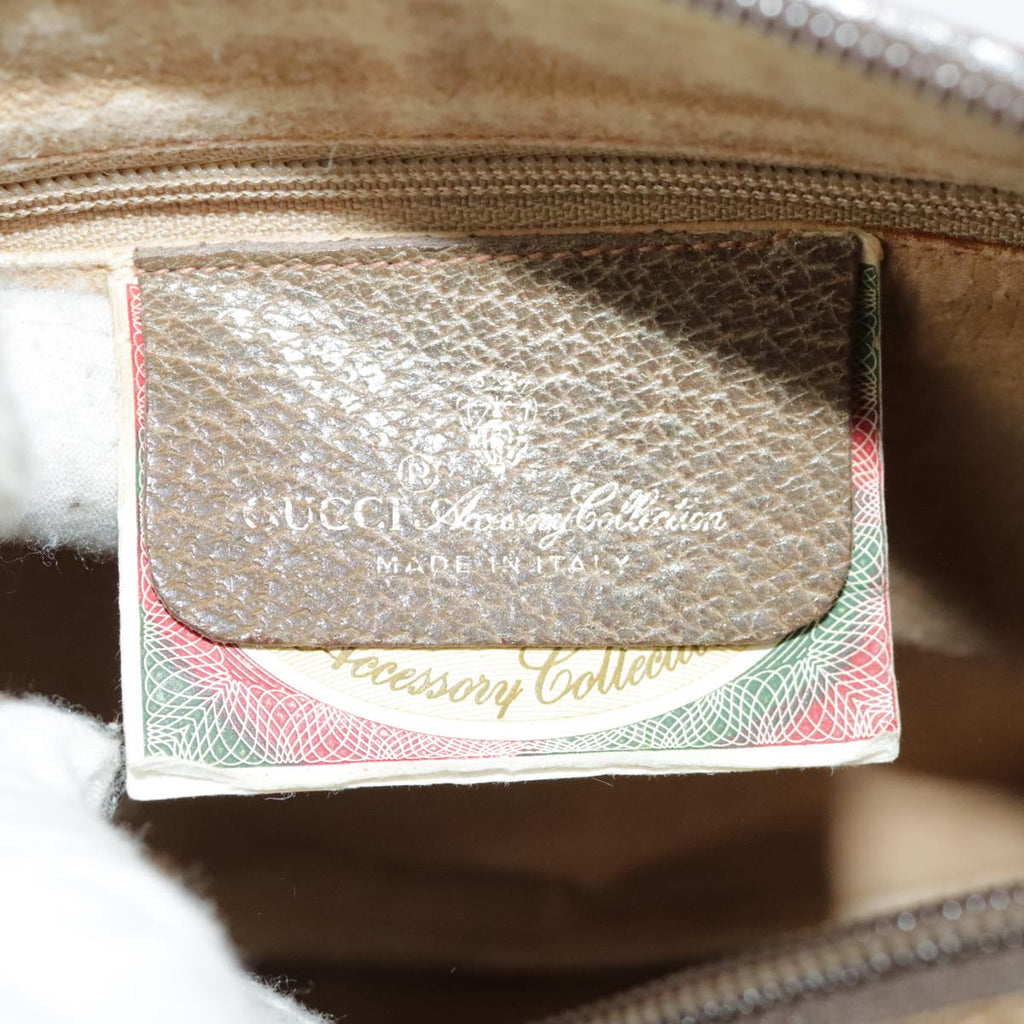 GUCCI GG Supreme Web Sherry Line Shoulder Bag PVC Beige 89 02 032 98837