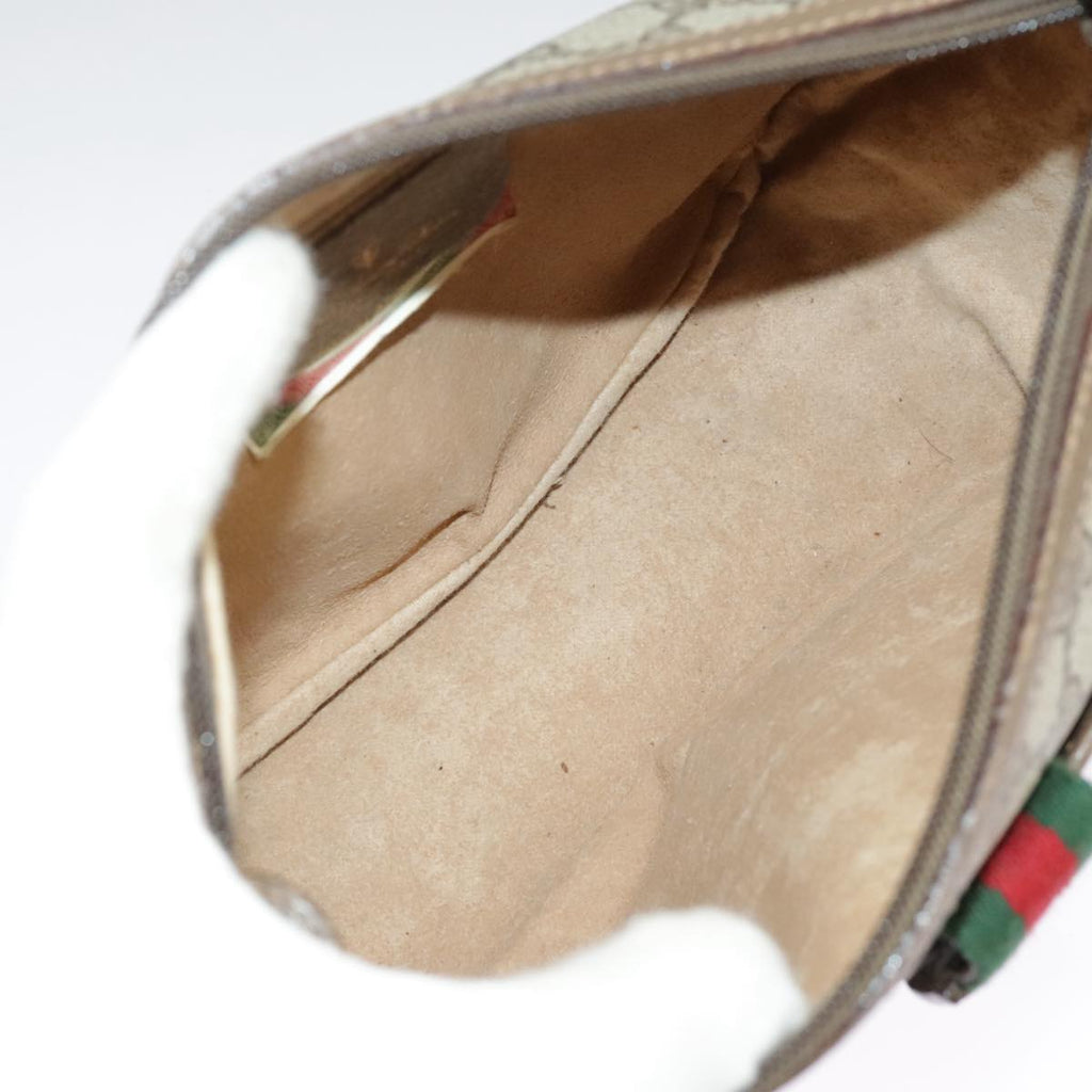 GUCCI GG Supreme Web Sherry Line Shoulder Bag PVC Beige 89 02 032 98837