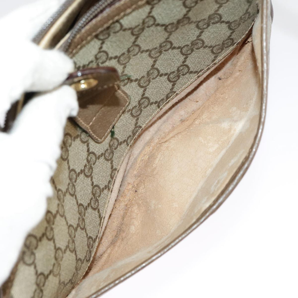 GUCCI GG Supreme Web Sherry Line Shoulder Bag PVC Beige 89 02 032 98837