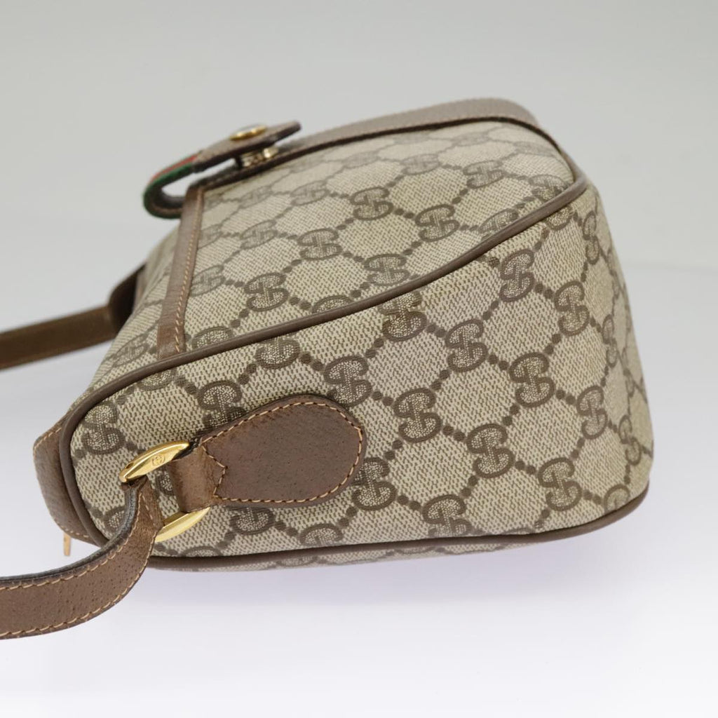 GUCCI GG Supreme Web Sherry Line Shoulder Bag PVC Beige 89 02 032 98837