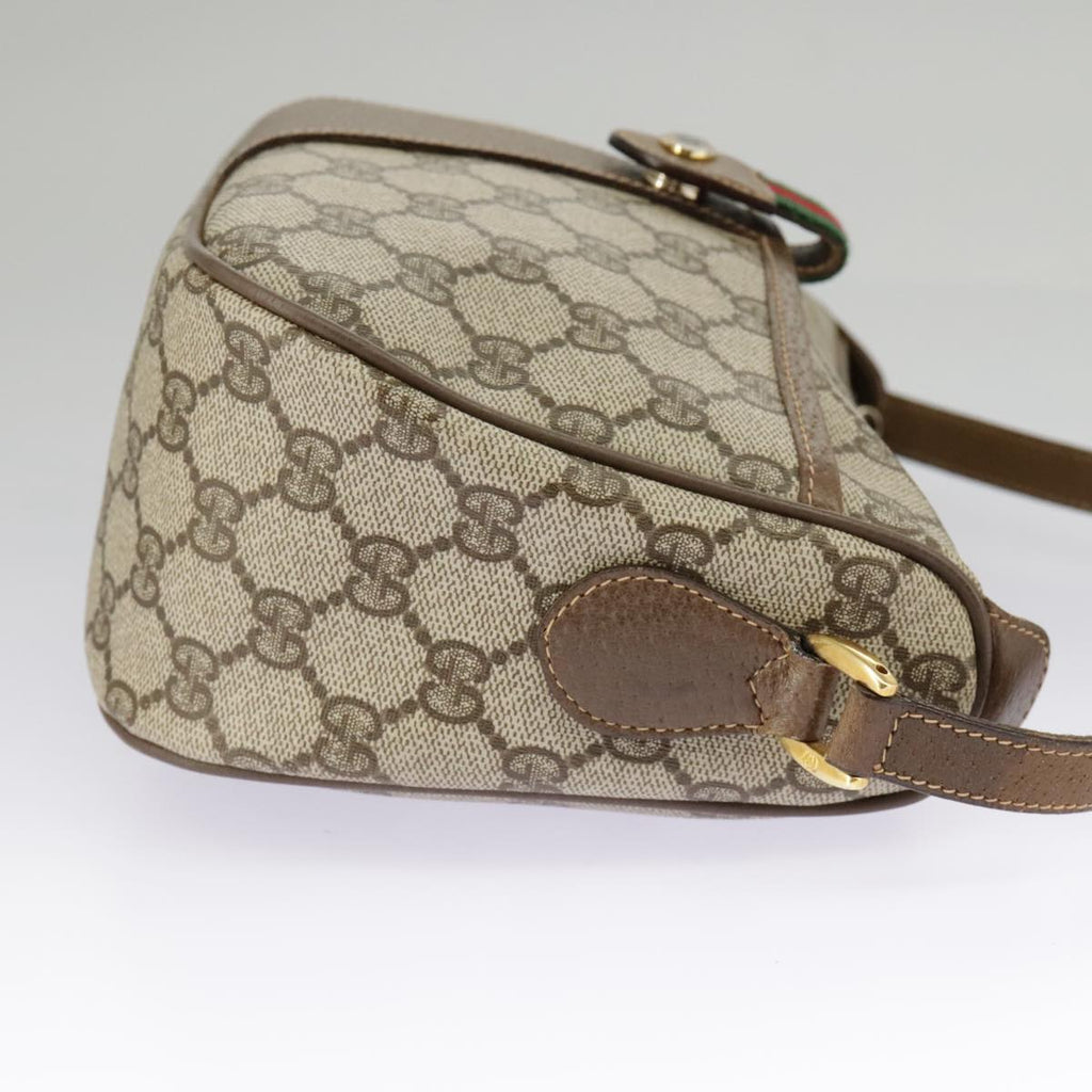 GUCCI GG Supreme Web Sherry Line Shoulder Bag PVC Beige 89 02 032 98837