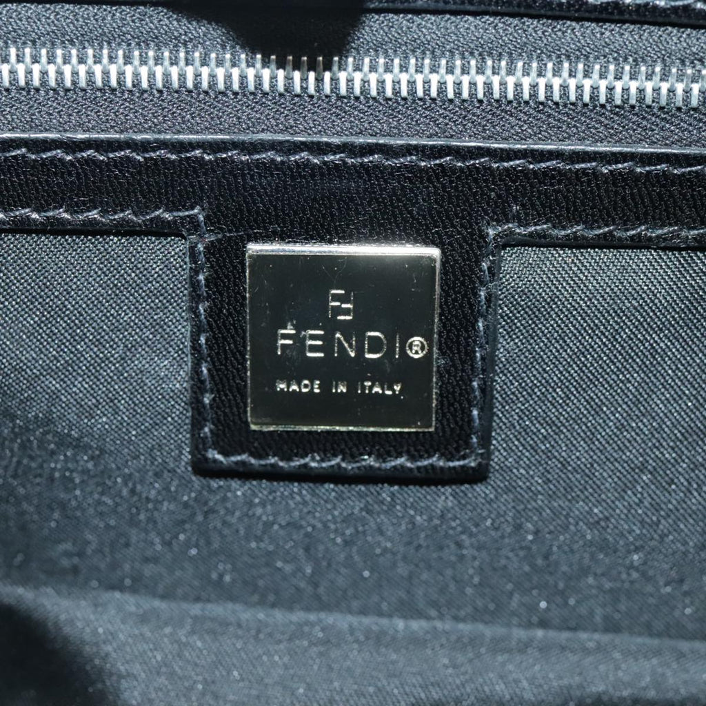 FENDI Mamma Baguette Shoulder Bag Nylon Black Silver 98843