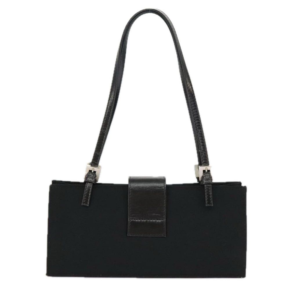 FENDI Mamma Baguette Shoulder Bag Nylon Black Silver 98843