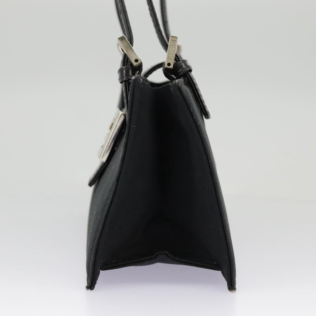FENDI Mamma Baguette Shoulder Bag Nylon Black Silver 98843
