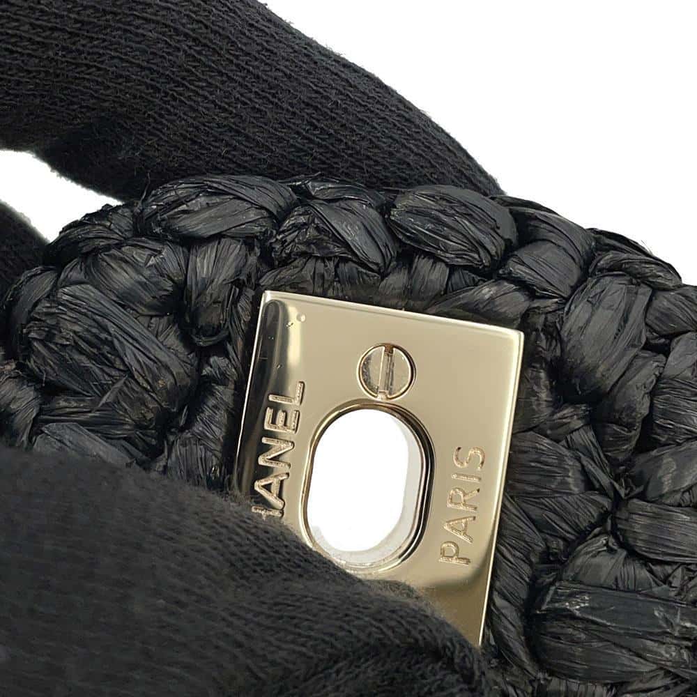 CHANEL 2024 Cruise Collection Mini Flap Bag Black/White/BeigeAS4556 Blade Raffia Lambskin Size Mini