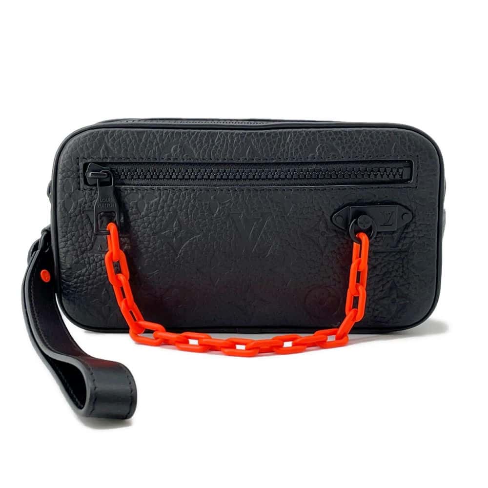 LOUIS VUITTON Pochette Volga Noir M53550 Monogram・Taurillon