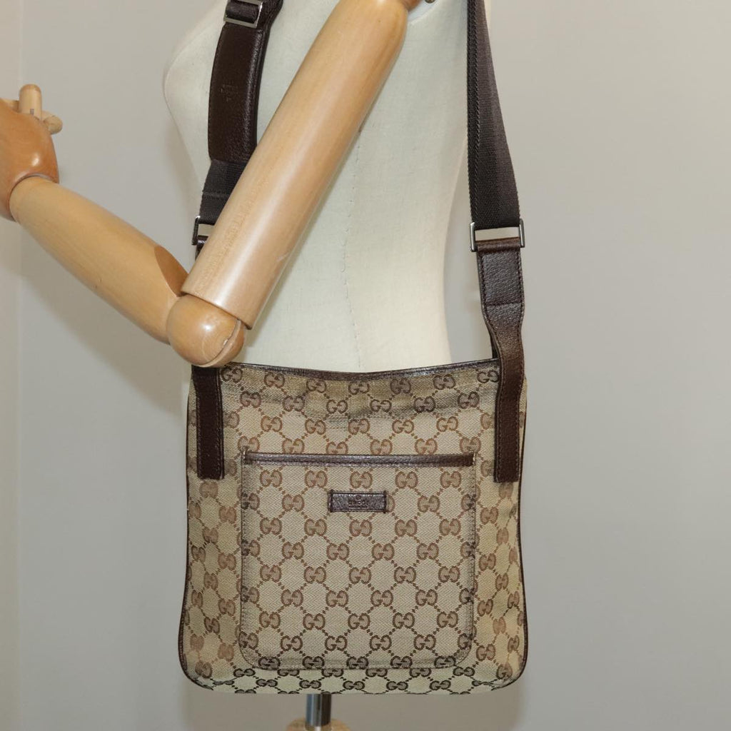 GUCCI GG Canvas Shoulder Bag Beige 122793 98853