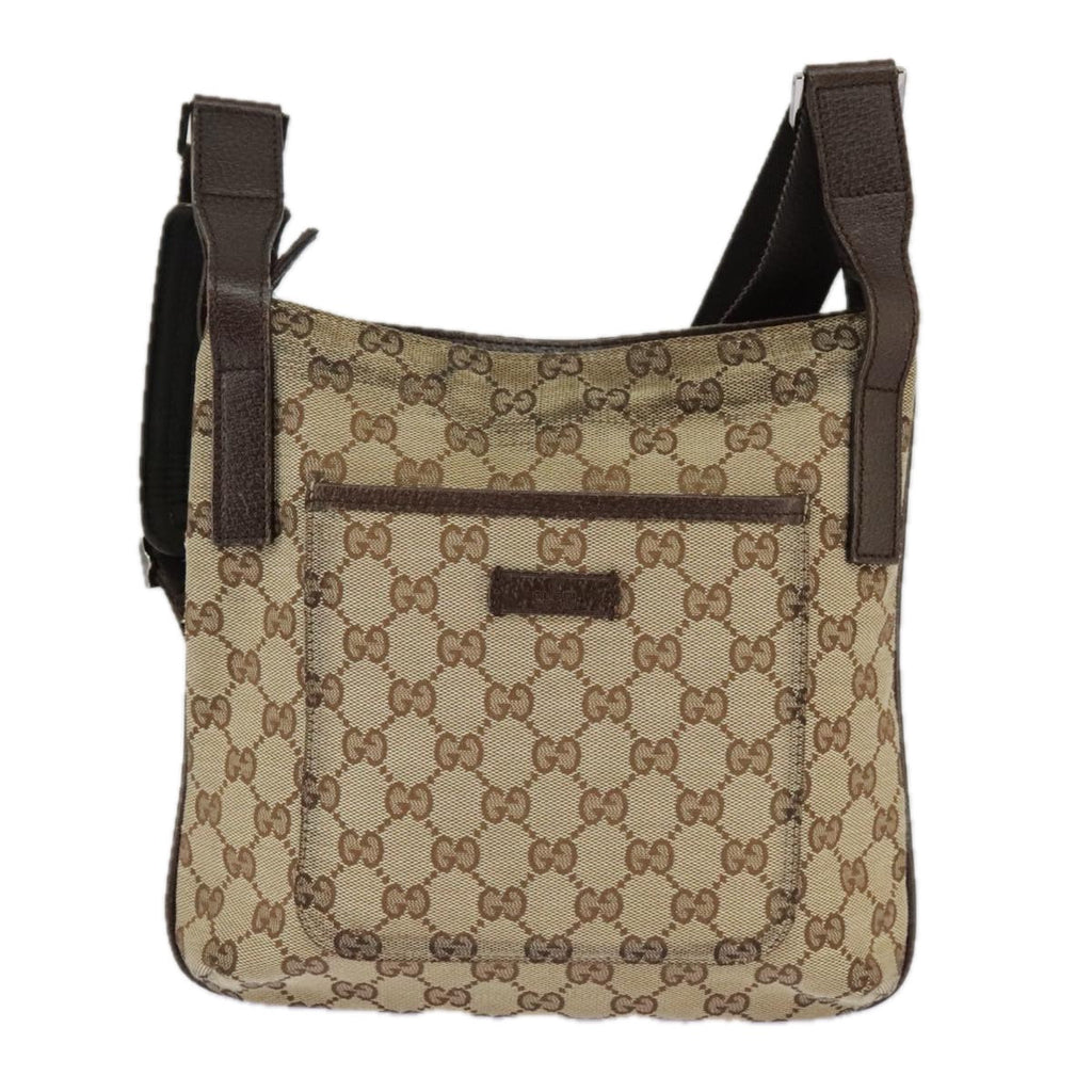 GUCCI GG Canvas Shoulder Bag Beige 122793 98853