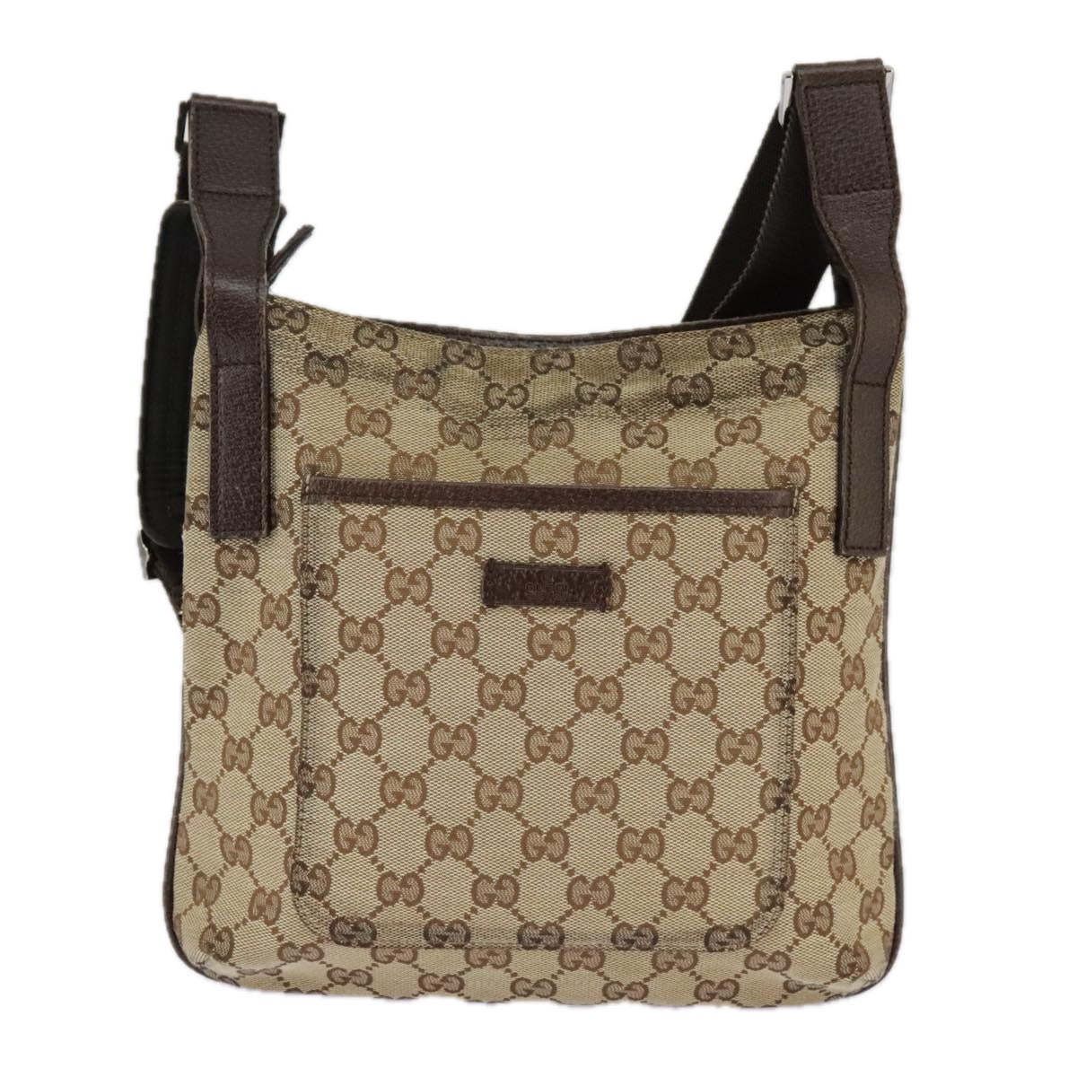 GUCCI GG Canvas Shoulder Bag Beige 122793 98853