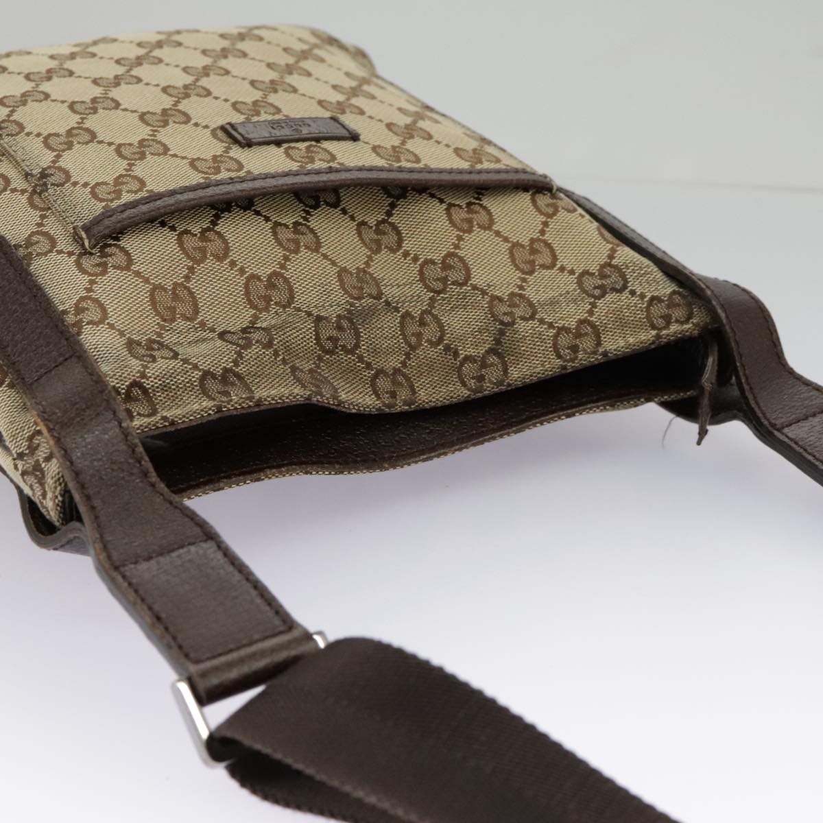 GUCCI GG Canvas Shoulder Bag Beige 122793 98853