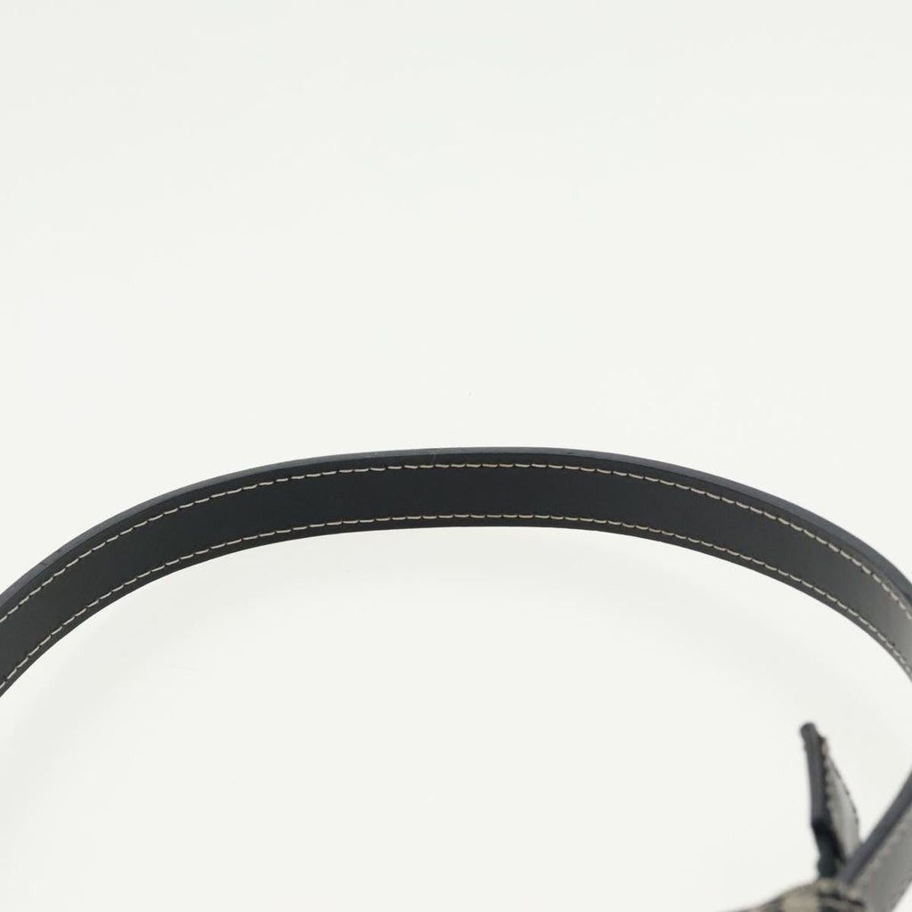 FENDI Zucchino Canvas Shoulder Bag Navy Silver 98857