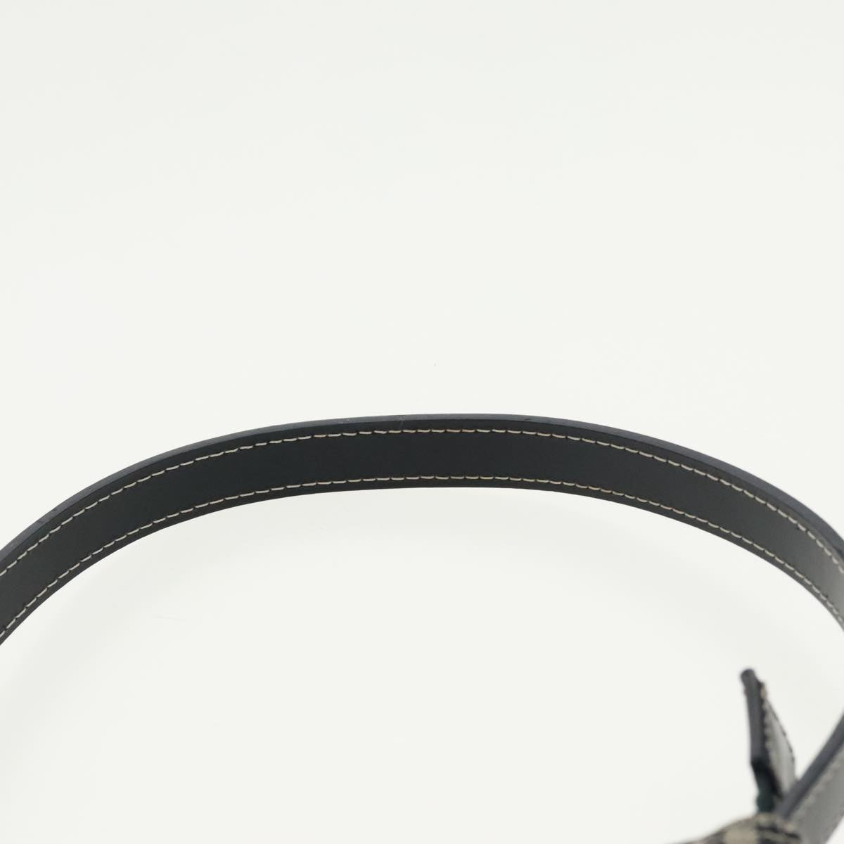 FENDI Zucchino Canvas Shoulder Bag Navy Silver 98857