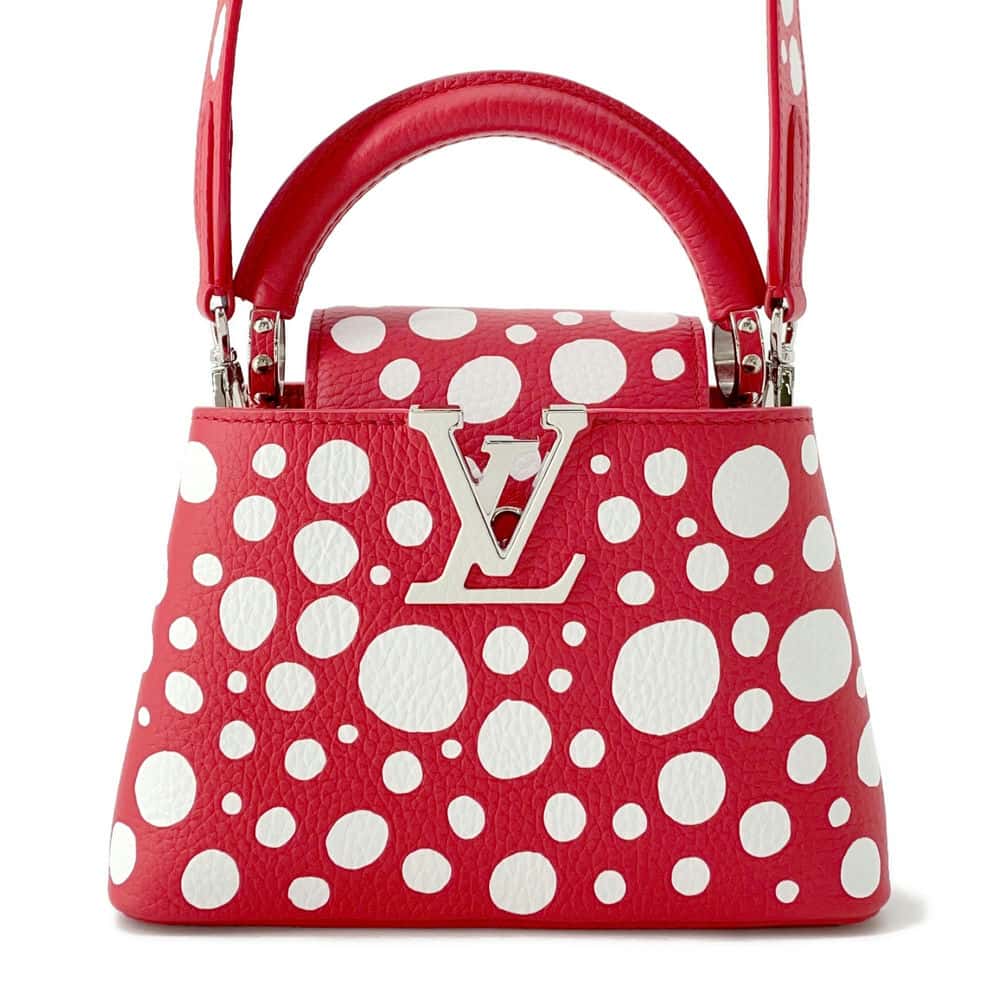 LOUIS VUITTON LV × YK Capucines Red M21692 Calf Leather Infinity Dot Size MINI