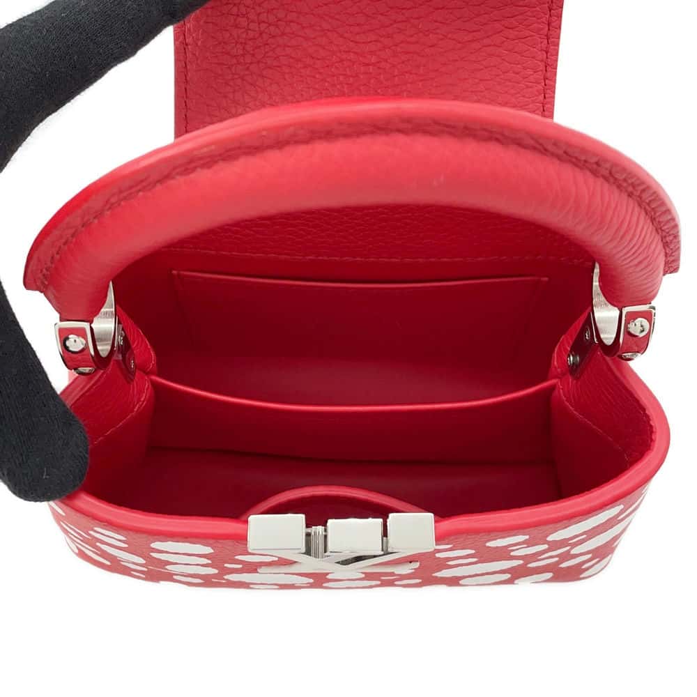LOUIS VUITTON LV × YK Capucines Red M21692 Calf Leather Infinity Dot Size MINI