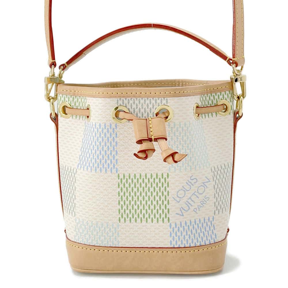 LOUIS VUITTON Nano Noe Pistachio Green N40640 Damier Licious