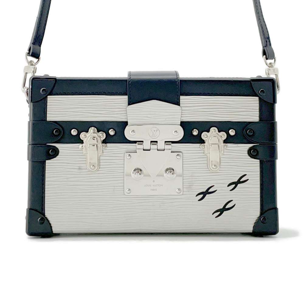 LOUIS VUITTON Petite Malle Silver M55309 Epi Leather
