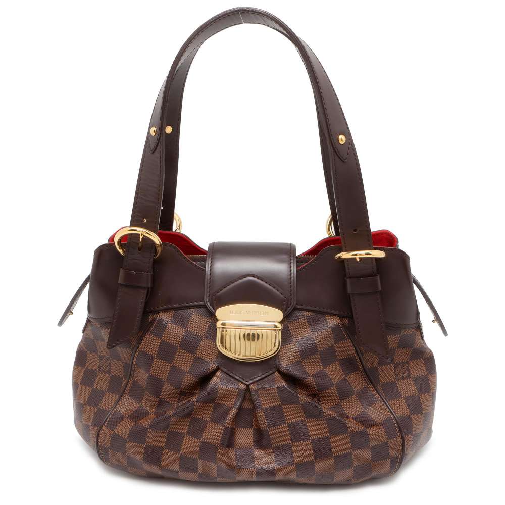 LOUIS VUITTON Sistina Red N41542 Damier Ebene Canvas Size PM
