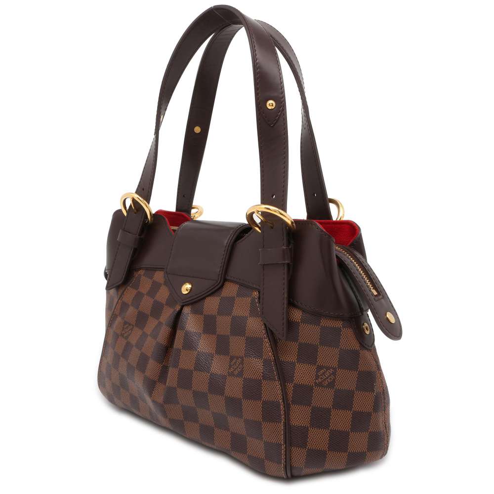 LOUIS VUITTON Sistina Red N41542 Damier Ebene Canvas Size PM