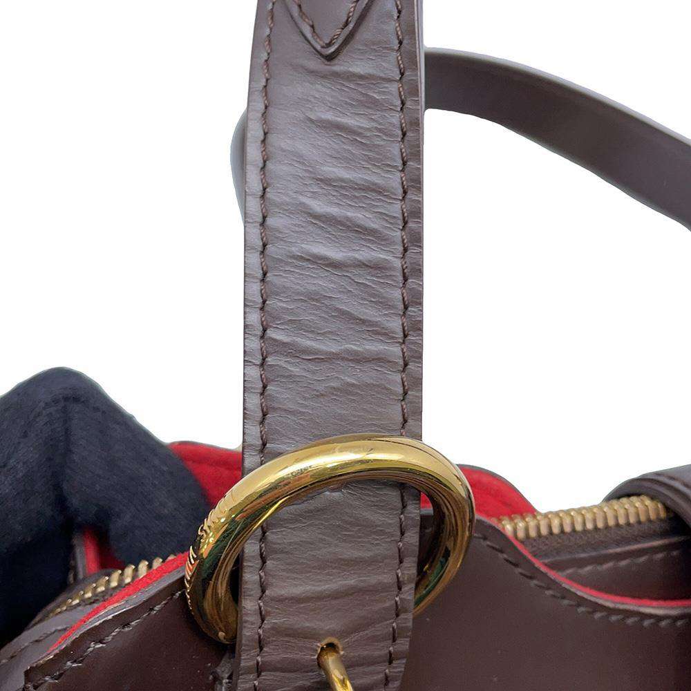 LOUIS VUITTON Sistina Red N41542 Damier Ebene Canvas Size PM
