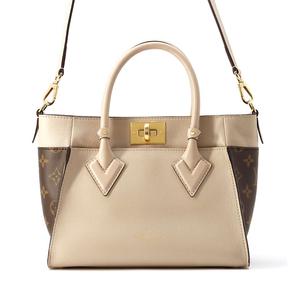 LOUIS VUITTON On My Side Greige M57729 Monogram Calf Leather Size PM