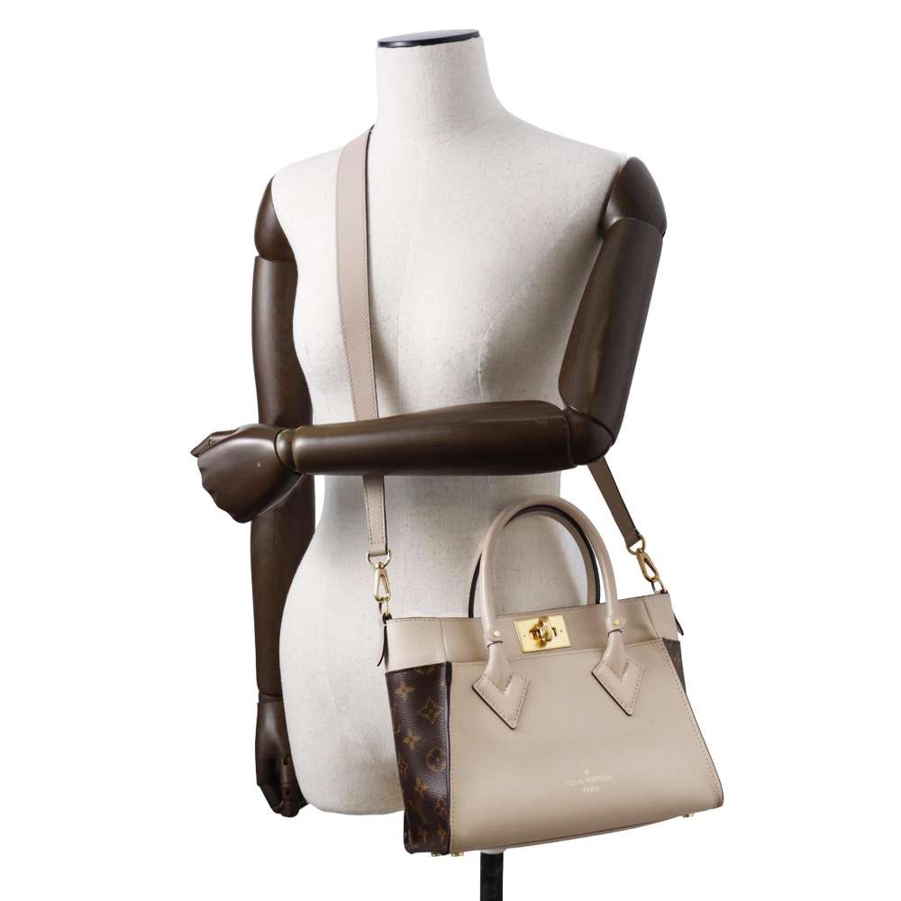 LOUIS VUITTON On My Side Greige M57729 Monogram Calf Leather Size PM