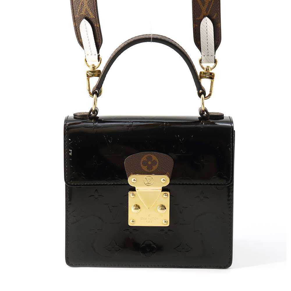 LOUIS VUITTON Spring street Noir/White M90375 Monogram Monogram Vernis Leather Epi Leather Size PM