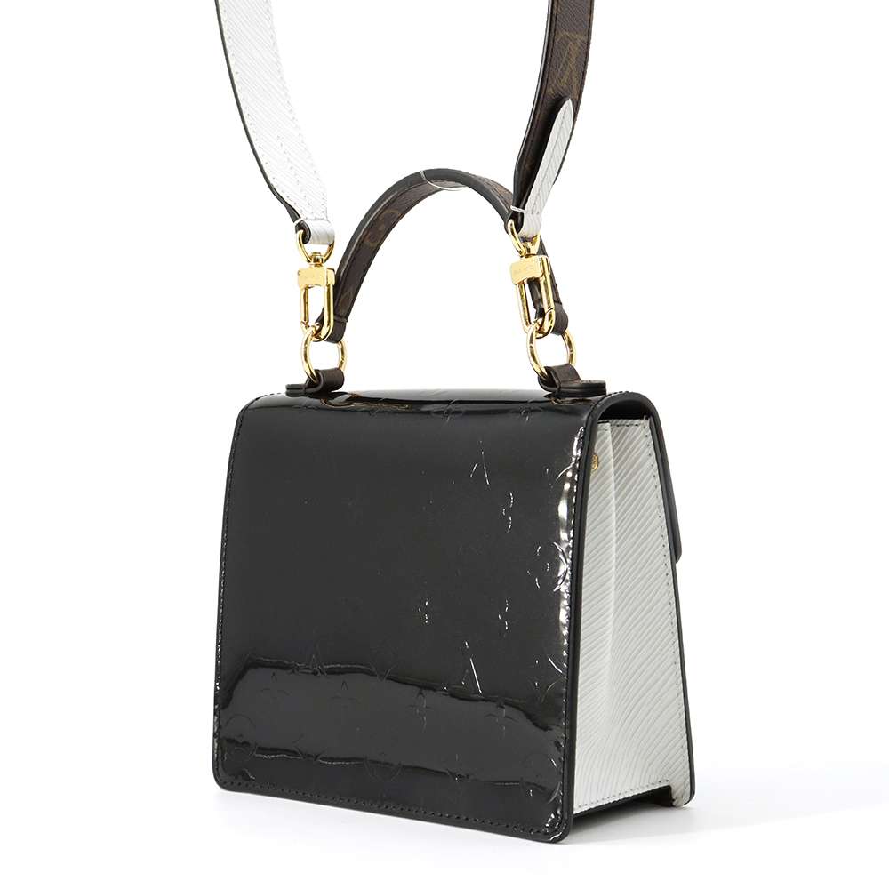 LOUIS VUITTON Spring street Noir/White M90375 Monogram Monogram Vernis Leather Epi Leather Size PM