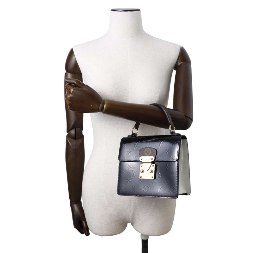 LOUIS VUITTON Spring street Noir/White M90375 Monogram Monogram Vernis Leather Epi Leather Size PM