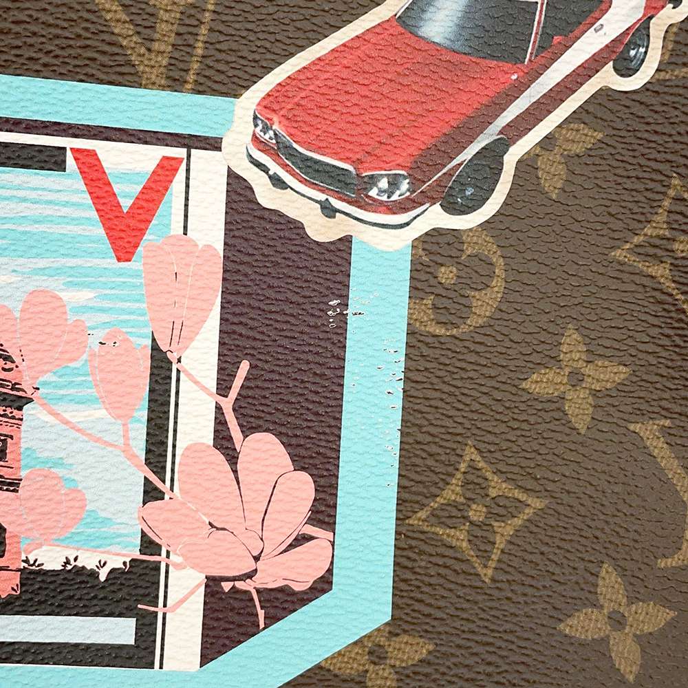 LOUIS VUITTON Neverfull Red M42844 Monogram sticker Size MM