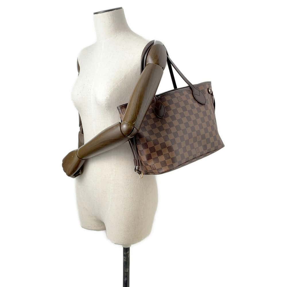 LOUIS VUITTON Neverfull Red N41359 Damier Ebene Canvas Size PM