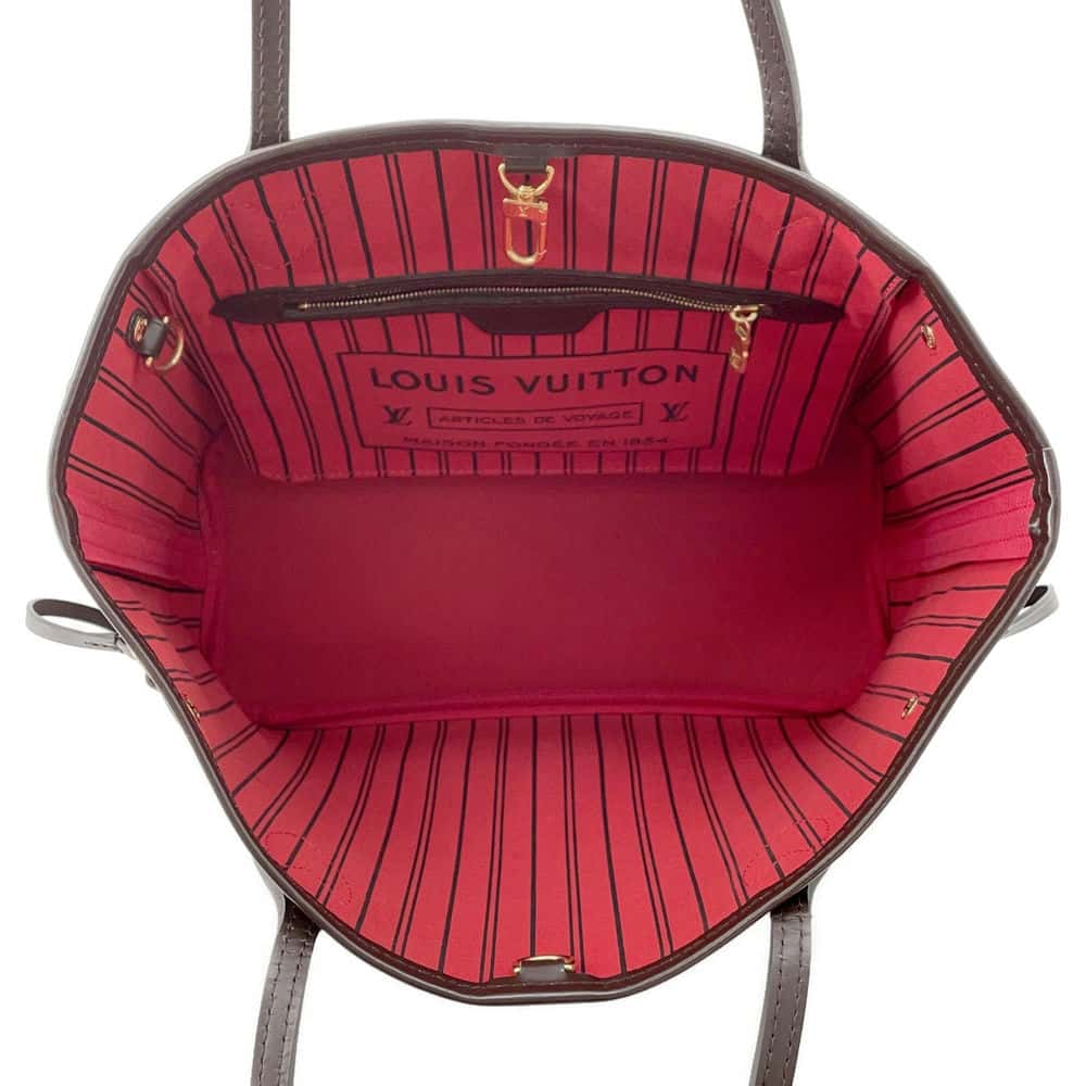 LOUIS VUITTON Neverfull Red N41359 Damier Ebene Canvas Size PM