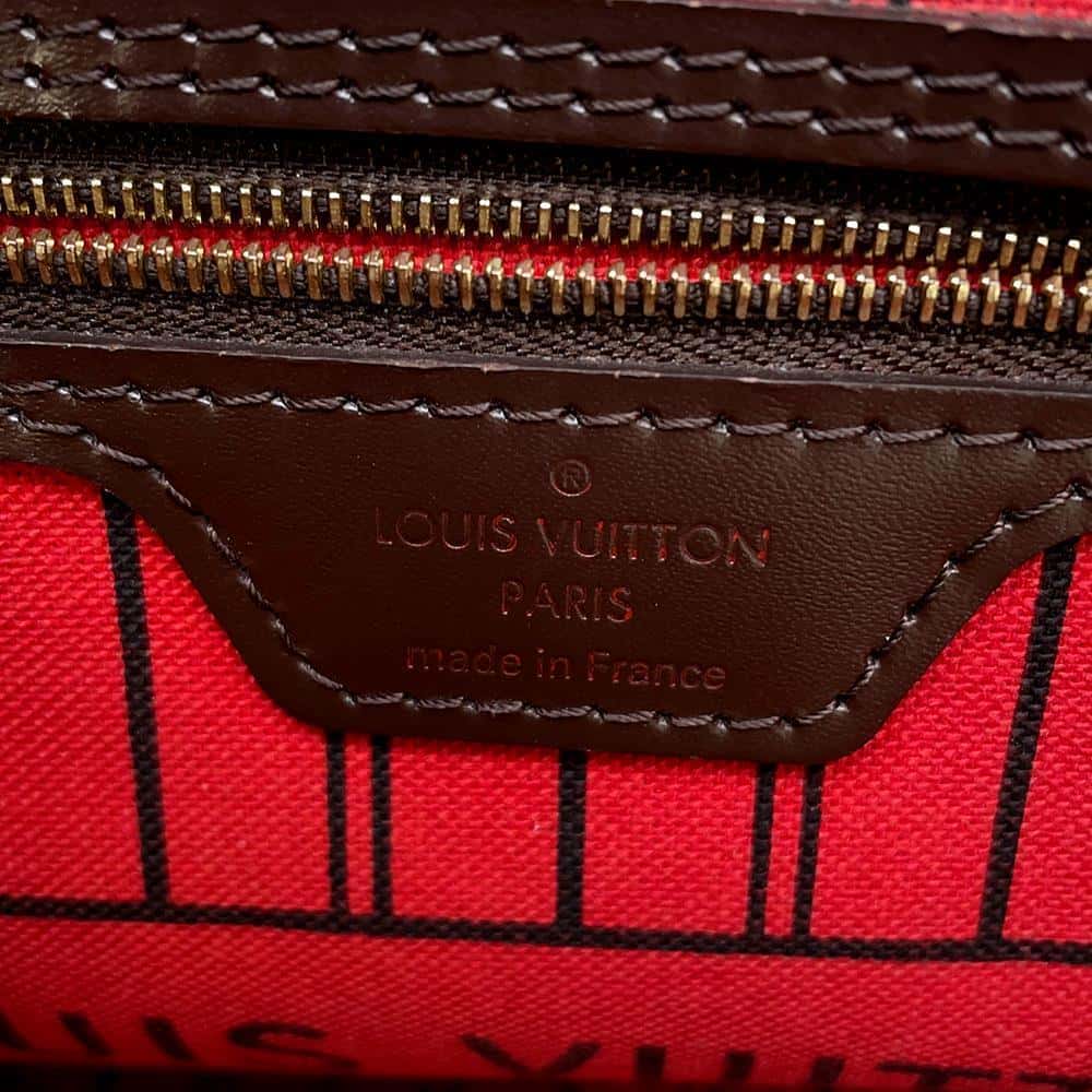 LOUIS VUITTON Neverfull Red N41359 Damier Ebene Canvas Size PM