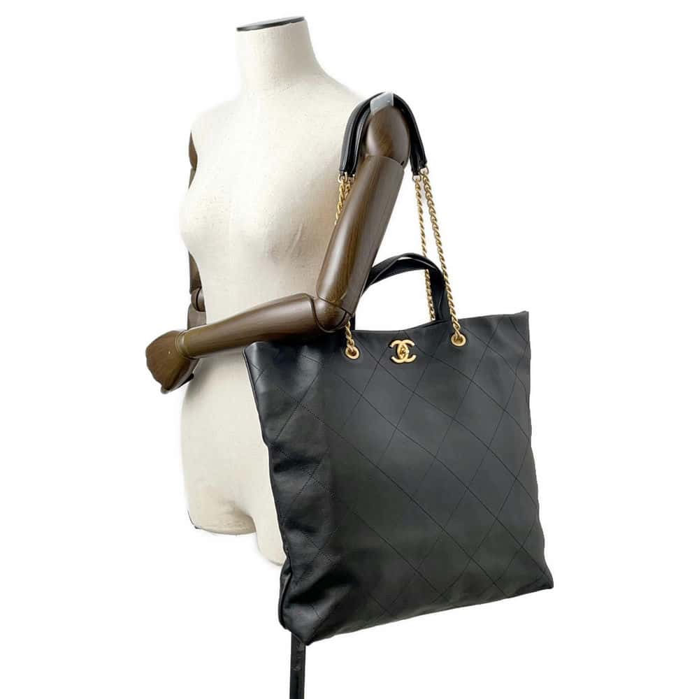 CHANEL Matelasse 2way Chain Tote BlackAS3128 Lambskin