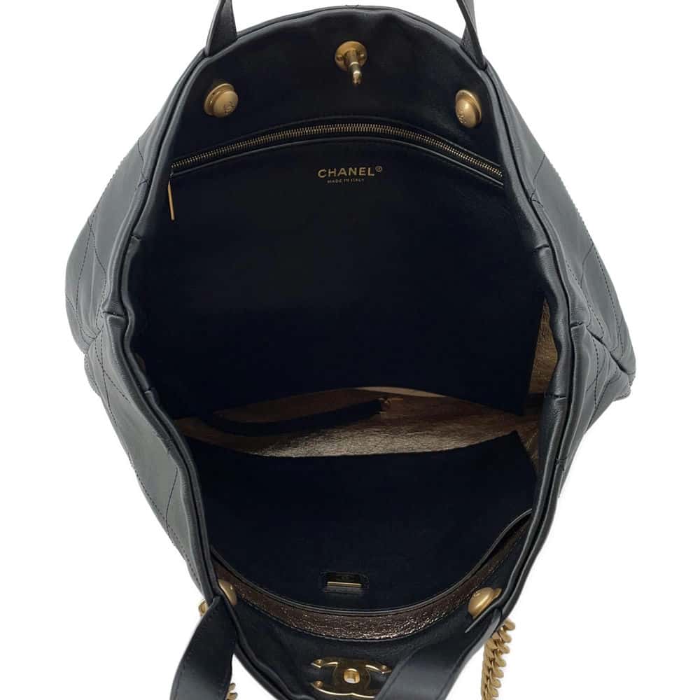 CHANEL Matelasse 2way Chain Tote BlackAS3128 Lambskin